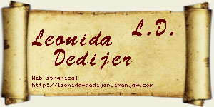 Leonida Dedijer vizit kartica
